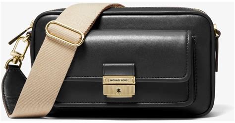 michael kors small leather camera bag stitching|michael kors bradshaw bag.